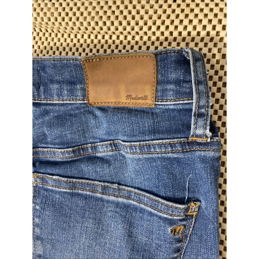 Madewell Button Fly 10" High Rise Skinny Jean Women Sz 27 Medium Wash Distressed - Picture 5 of 9